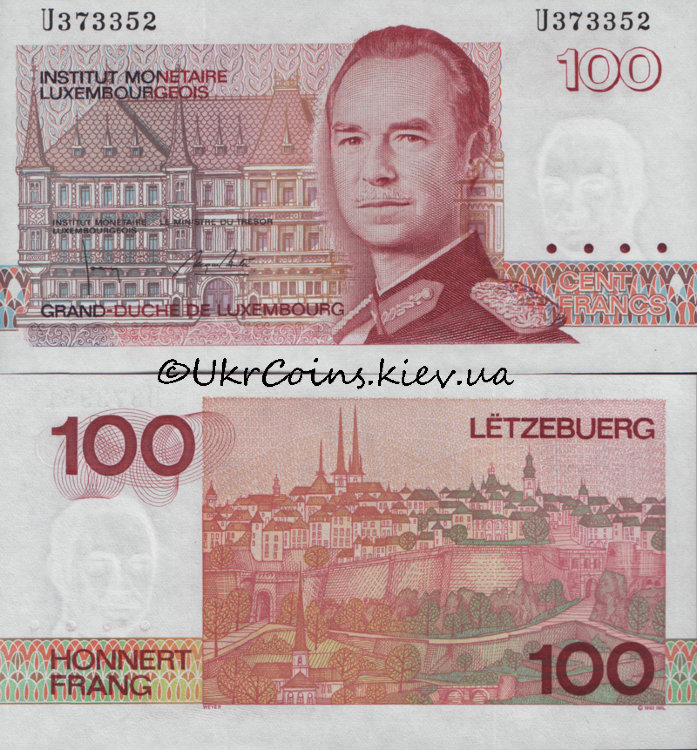 100 франков Люксембург (1980-1994) UNC LU-57