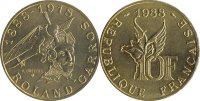 10 франков "Ролан Гаррос 1888-1918" Франция (1988) XF KM# 965
