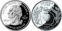 25 центов США "Джорджия" (1999) UNC KM# 296 P