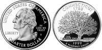 25 центов США "Коннектикут" (1999) UNC KM# 297 P 