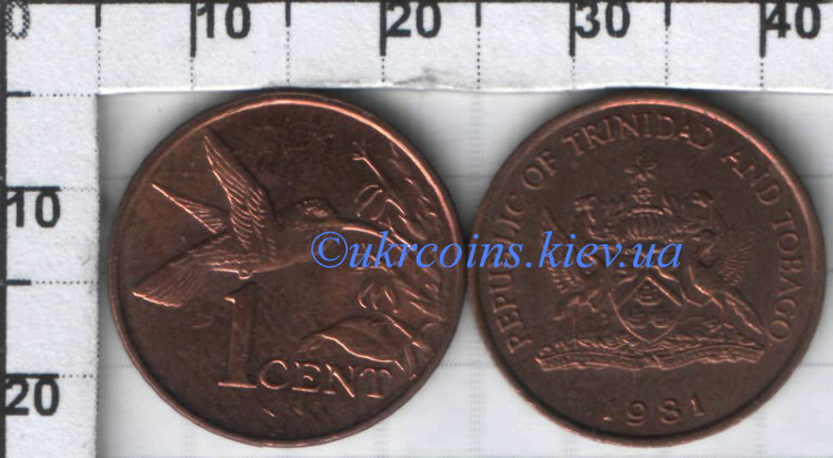 1 цент Тринидад и Тобаго (1975-2010) XF KM# 29  