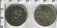 5 франков  Бельгия "Belgie" (1986-1993) UNC KM# 164