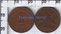 1 цент Тринидад и Тобаго (1966-1973) XF KM# 1