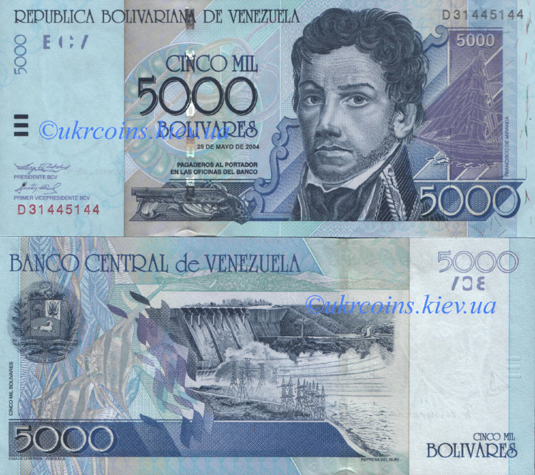 5000 боливар Венесуэла (2004) UNC VE-84