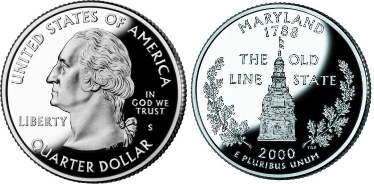 25 центов США "Мэриленд" (2000) UNC KM# 306 P  