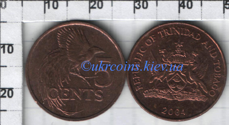 5 центов Тринидад и Тобаго (1977-2010) XF KM# 30 