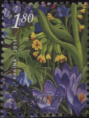 Почтовая марка Украины "Цветы" XF