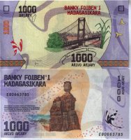 1000 ариари Мадагаскар (2017) UNC MG-NEW