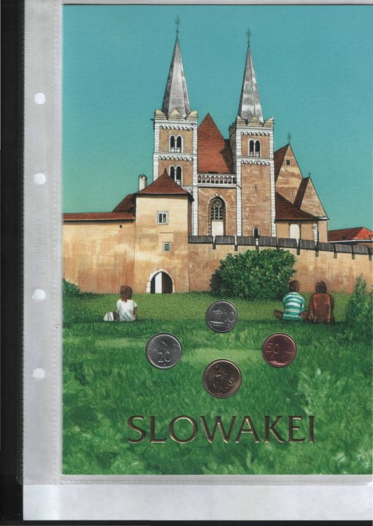 Набор Словакии из 4 монет. В пластиковой упаковке (1993-2002) UNC