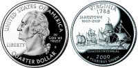 25 центов США "Виргиния" (2000) UNC KM# 309 P  
