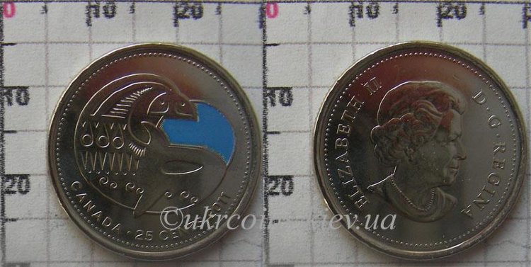 25 центов Канады "Касатка" (2011) UNC KM# NEW Цветная