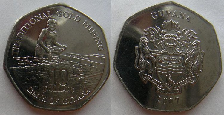 10 долларов Гайана (1996-2011) UNC KM# 52