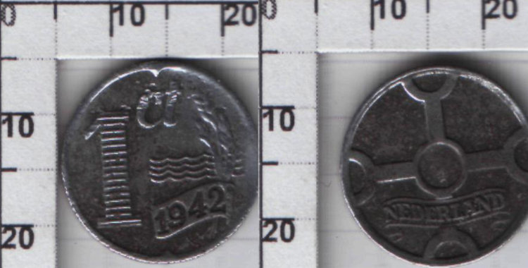 1 цент Нидерланды (1941-1944) VF KM# 170
