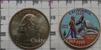 25 центов США "Калифорния" (2005) UNC KM# 370 P Цветная