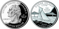 25 центов США "Род-Айленд" (2001) UNC KM# 320 P 