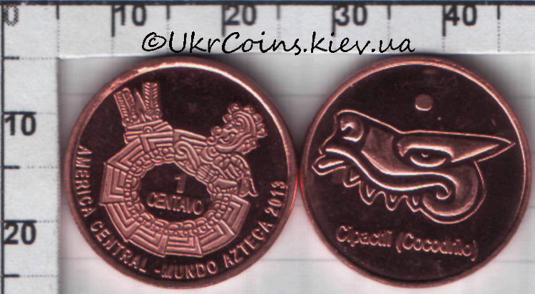 1 центаво "Крокодил" Племя Ацтеков (2013) UNC KM# NEW