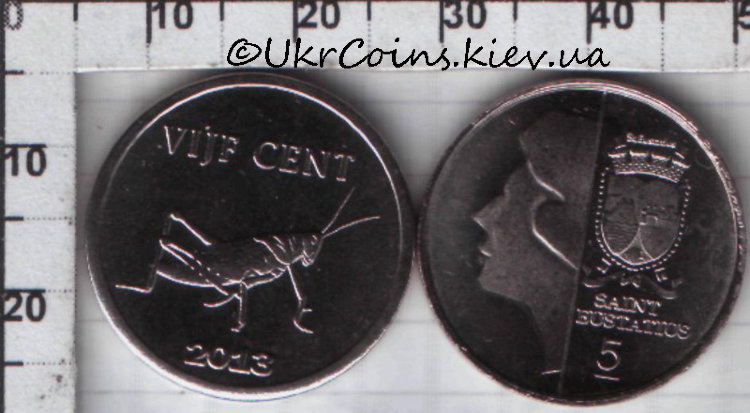 5 центов Сент-Эстатиус (Кузнечик)  (2013) UNC KM# NEW