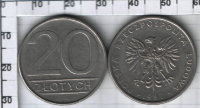 20 злотых Польская Народная Республика (1989-1990) XF Y# 153.2