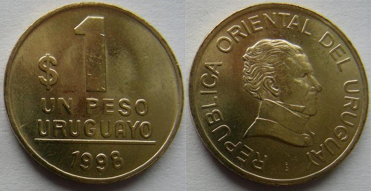 1 песо Уругвай (1998-2007) XF KM# 103