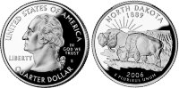 25 центов США "Северная Дакота" (2006) UNC KM# 385 D