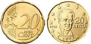 20 евроцентов Греция (2011) UNC KM# 212