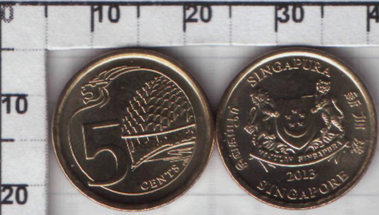 5 центов Сингапур (2013) UNC KM# NEW