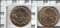 10 центов "SUID AFRIKA - SOUTH AFRICA" Южно-Африканская Республика (1991) UNC KM# 135