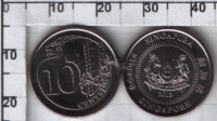 10 центов Сингапур (2013) UNC KM# NEW