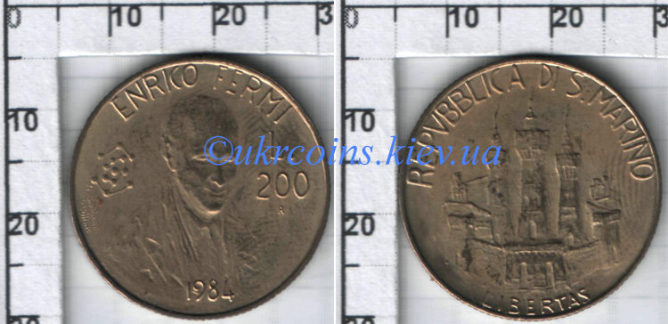 213.jpg 200 лир "Енрико Ферми" Сан-Марино (1984) UNC KM# 166
