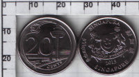 20 центов Сингапур (2013) UNC KM# NEW