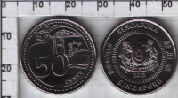 50 центов Сингапур (2013) UNC KM# NEW