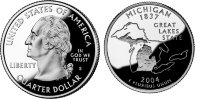 25 центов США "Мичиган" (2004) UNC KM# 355 P 