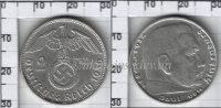 2 Reichsmark Веймарская республика "Paul von Hindenburg" (1936-1939) XF KM# 93