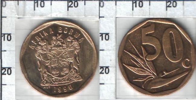 50 центов "AFRIKA BORWA" Южно-Африканская Республика (1996) UNC KM# 163