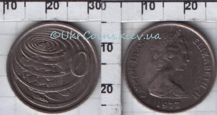 10 центов "Второй портрет королевы" Каймановые острова (1972-1986) XF KM# 3