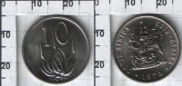 10 центов "SOUTH AFRICA - SUID AFRIKA" Южно-Африканская Республика (1970-1989)  UNC KM# 85 