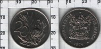 20 центов "SUID AFRIKA - SOUTH AFRICA" ЮАР (1970-1989)  UNC KM# 86 