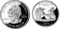 25 центов США "Висконсин" (2004) UNC KM# 359 P   