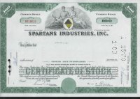  Aкция США "Spartans Industries, Inc." 1969