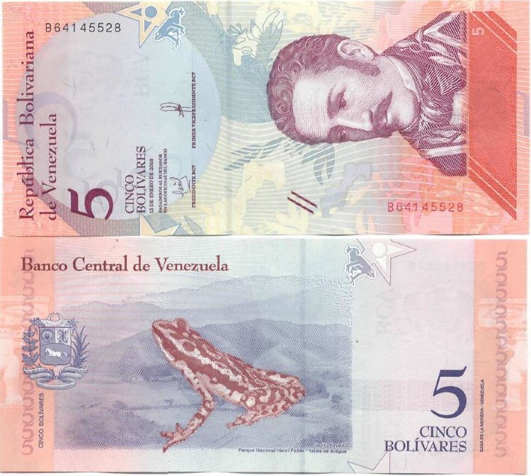 5 боливар Венесуэла (2018) UNC VE-102а