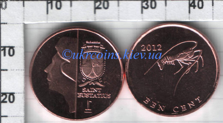 1 цент Сент-Эстатиус (Криветка) (2012) UNC KM# NEW