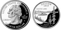 25 центов США "Орегон" (2005) UNC KM# 372 P   