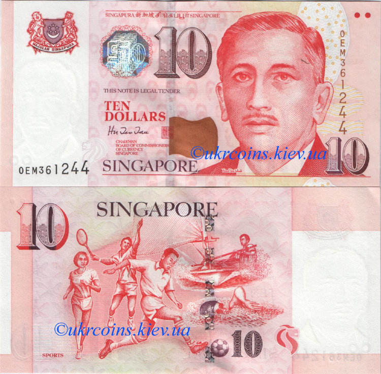 10 долларов Сингапур (1999 ND) UNC SG-40