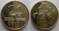 20 центов Литва (1997-2008) UNC KM# 107