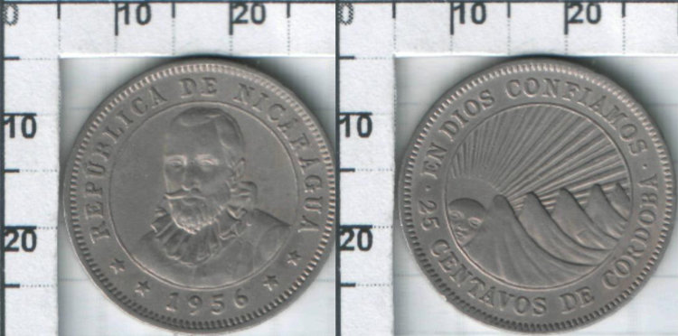 25 центаво Никарагуа (1939-1974) XF KM# 18