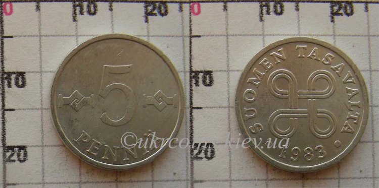 5 пенни Финляндия (1977-1990) XF KM# 45a