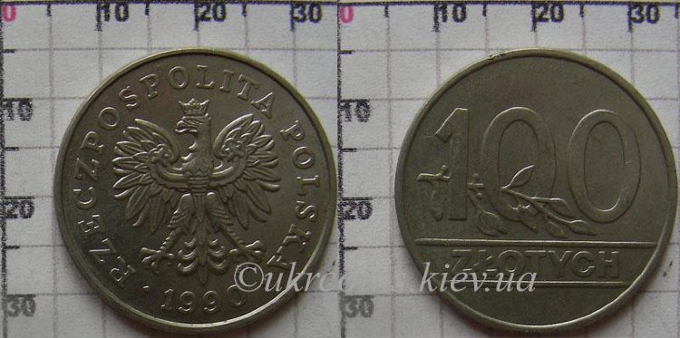 100 злотых Польша (1990)  XF Y# 214