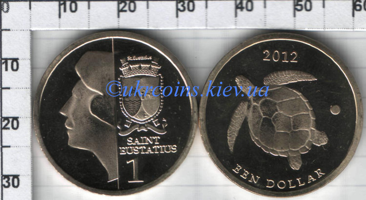 1 доллар Сент-Эстатиус (Черепаха)  (2012) UNC KM# NEW