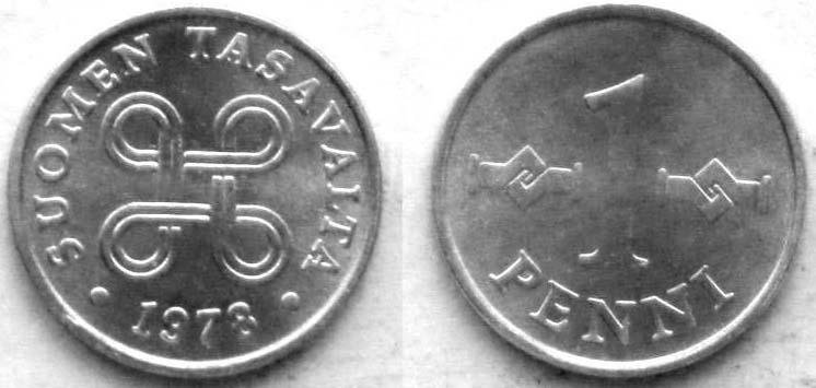 1 пенни Финляндия (1969-1979) XF KM# 44a 