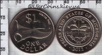 1 доллар "Скат" Федеративные Штаты Микронезии (2012) UNC KM# NEW